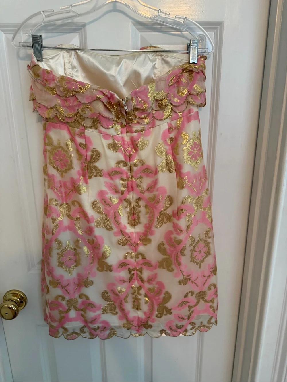 Lilly Pulitzer Pink and Gold Strapless Mini Skirt - Picture 2 of 4